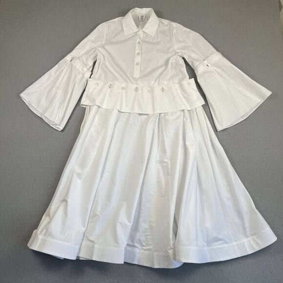 Rosie Assoulin Dresses & Skirts - Rosie Assoulin Unella Dress Women’s 2 White Midi Convertible Bell Collared